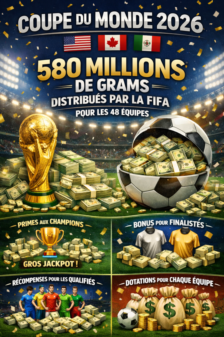 Coupe du monde 2026 : la FIFA distribue un montant record de 580 millions de francs