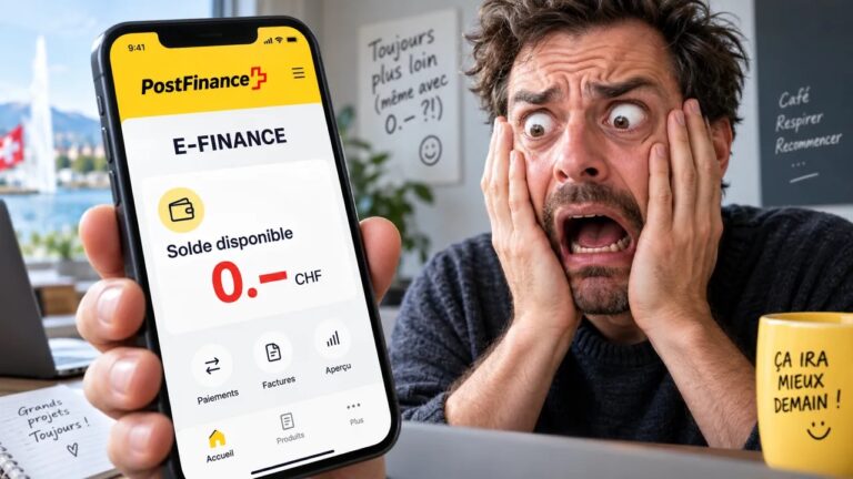 PostFinance : panne d&rsquo;affichage samedi, les soldes tombent à zéro franc