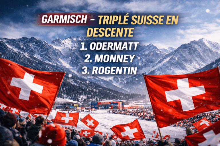 Triplé suisse en descente à Garmisch : Odermatt s’impose devant Monney et Rogentin
