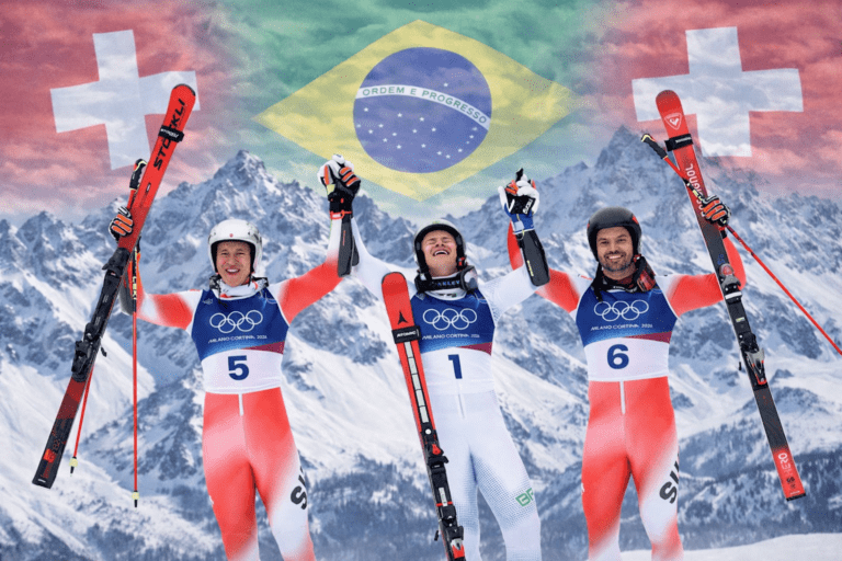 podium géant olympique 2026 braathen Odermatt Meillard