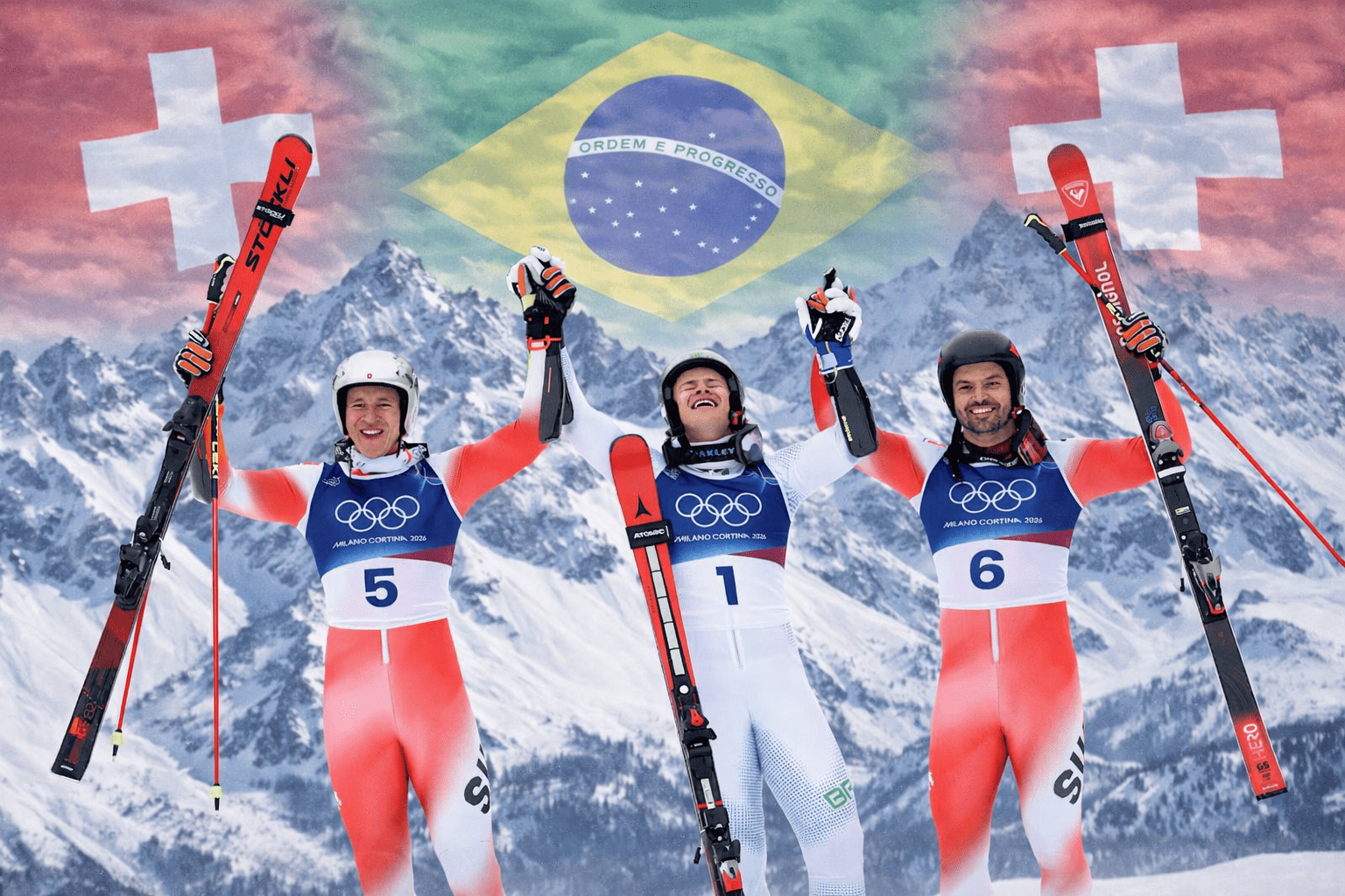 podium géant olympique 2026 braathen Odermatt Meillard