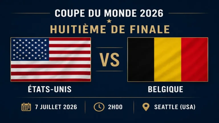Match États-Unis – Belgique : huitième de finale du Mondial 2026