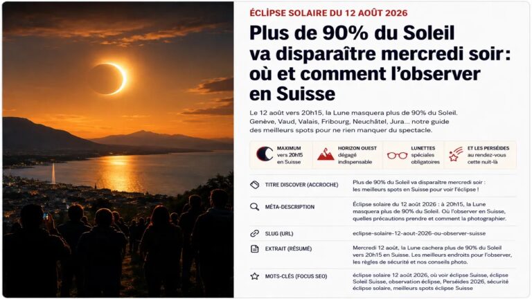 Éclipse solaire du 12 août 2026 en Suisse : où voir au mieux ce spectacle exceptionnel ?