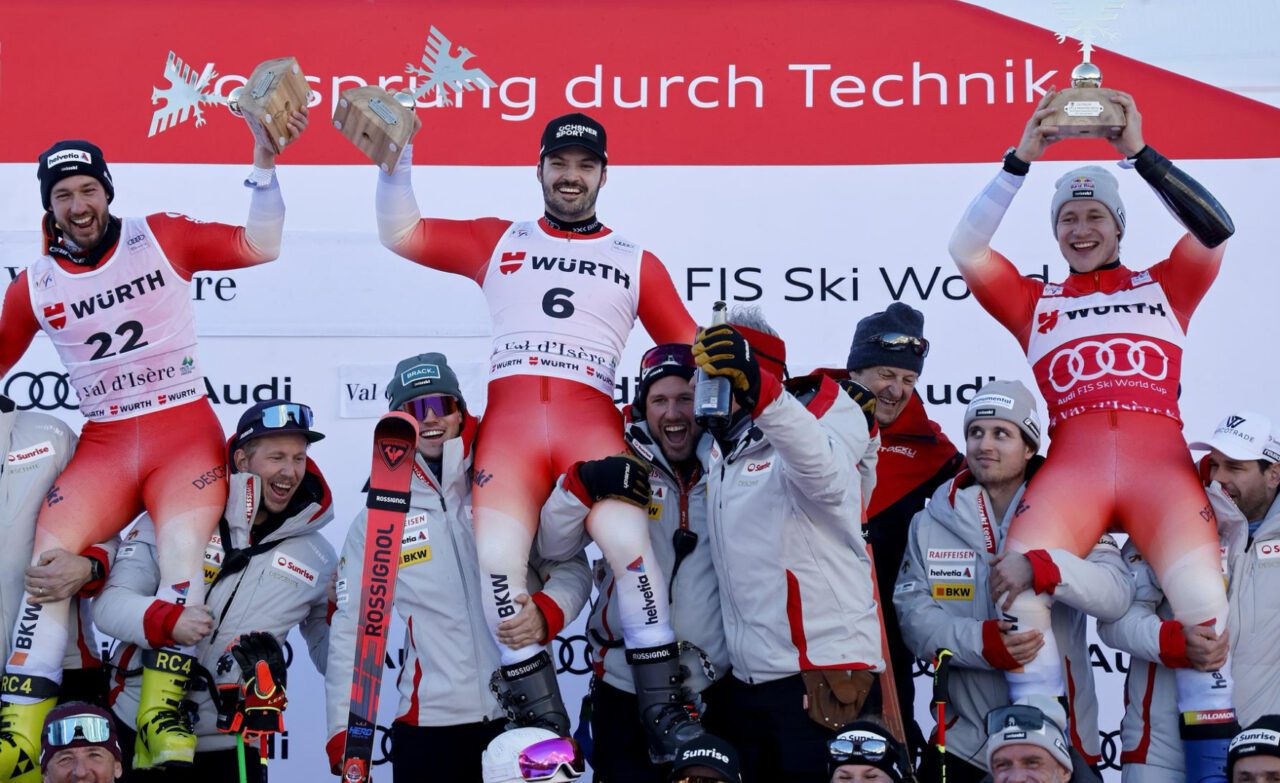Triplé historique suisse Meillard aerni et Odermatt