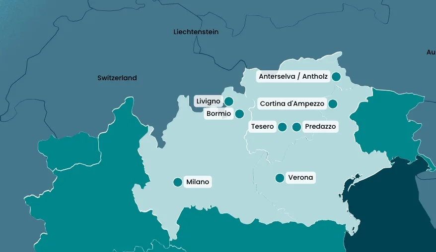 Sites des commpétoition des JO 2026 Milan Cortina