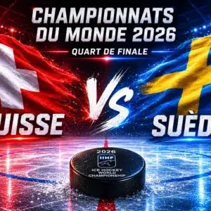 Suède Suisse championnat du monde hockey sur glace 2026 match quart de finale