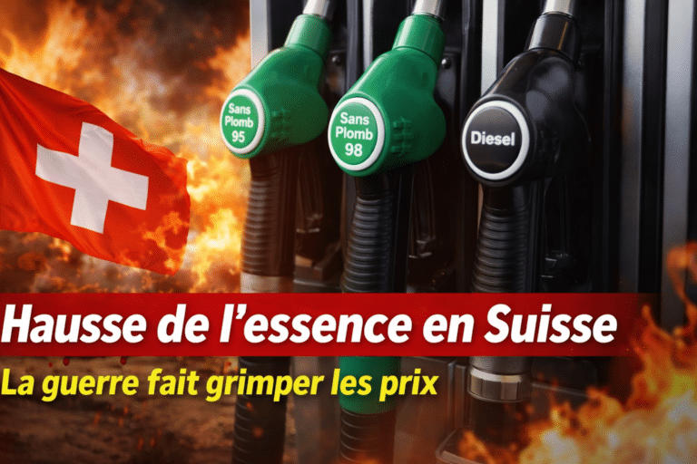 Hausse rapide du prix de l’essence en Suisse en 2026 avec augmentation de 0.45 CHF liée à la guerre