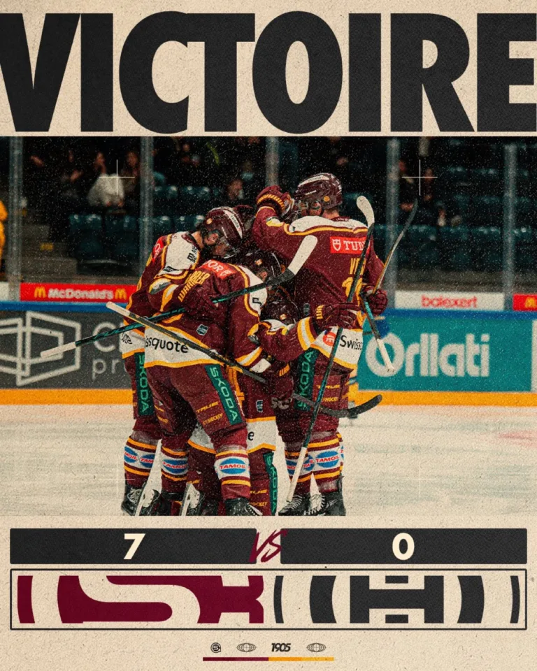 Résumé vidéo de la belle victoire de Genève Servette contre le leader Davos