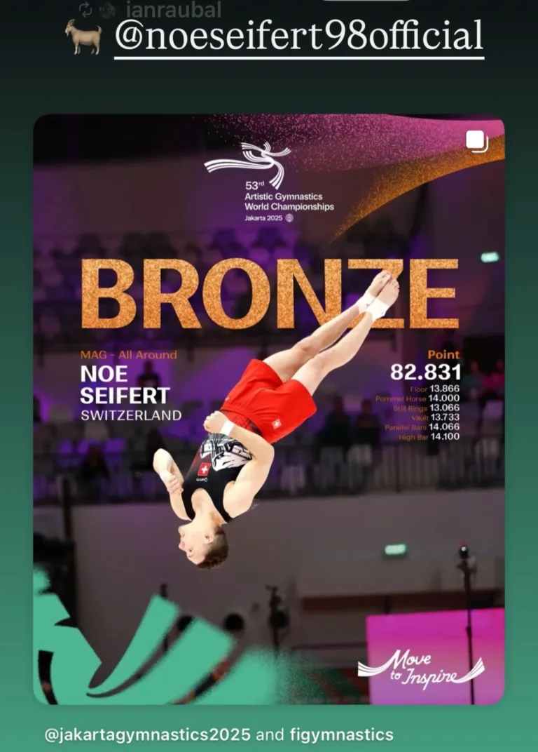 Noe Seifert réalise un exploit historique aux Mondiaux de gymnastique à Jakarta : Médaille de bronze au concours général