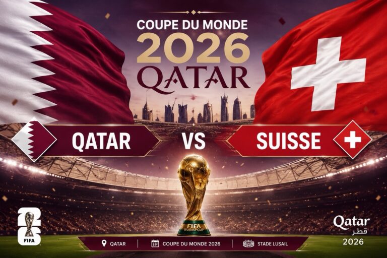 Match Qatar Suisse Mondial 2026
