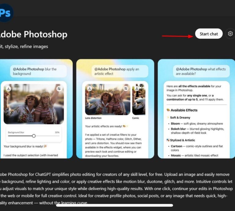 Photoshop peut utiliser ChatGPT