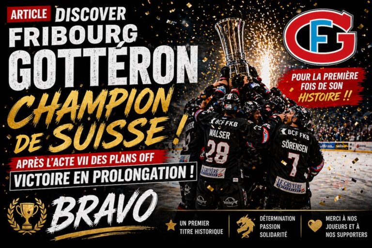 fête Fribourg Gottéron Champion de Suisse hockey
