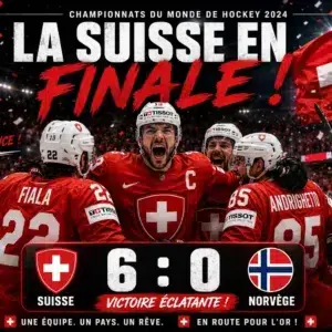 l'équipe de Suisse en finale du championnat du monde 2026 hockey sur glace