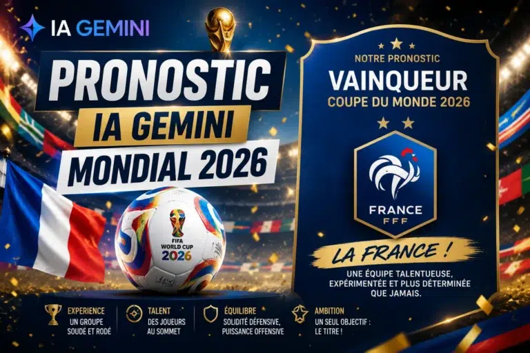 pronostic IA Victoire Mondial 2026 par gemini de Google