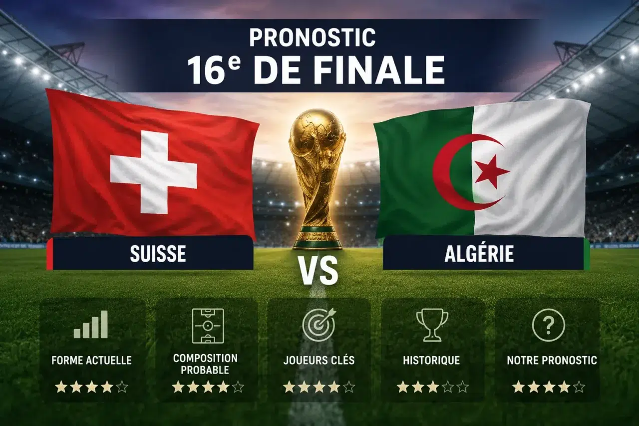 Coupe du monde 2026 pronostic Suisse algérie 16e de finale USA