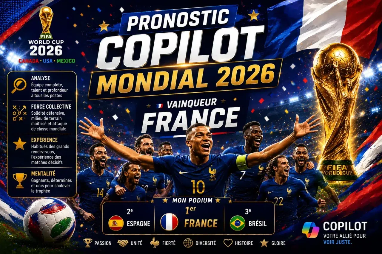 pronostic victoire coupe du monde 2026 par l'intelligence artificielle copilot