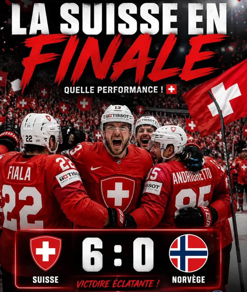 La Suisse en finale - mondial de hockey suzr Glace 2026 à Zurich et Fribourg
